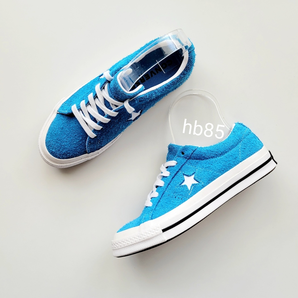 Converse One Star Ox Blue Hero White Suede Sneaker Women's 5.5 - Picture 2 of 6